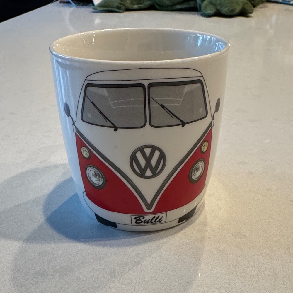 Volkswagen Red and White Camper Van Mug